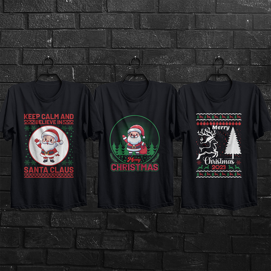 Christmas T-shirt Design Bundle preview image.