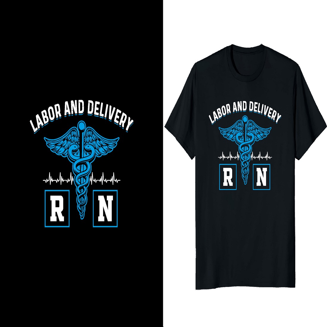 Nurse labor day t-shirt design preview image.