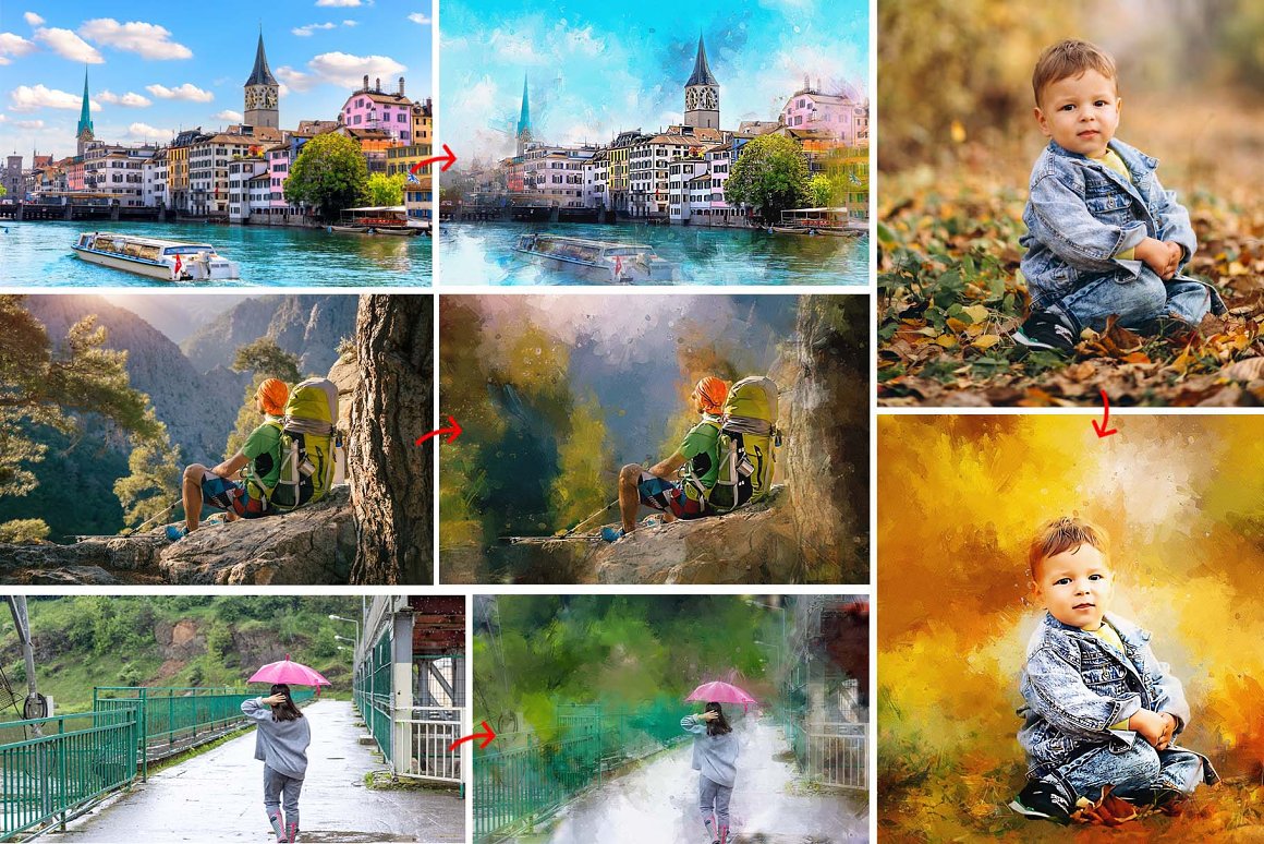 oil painting canvas photoshop action 01 996