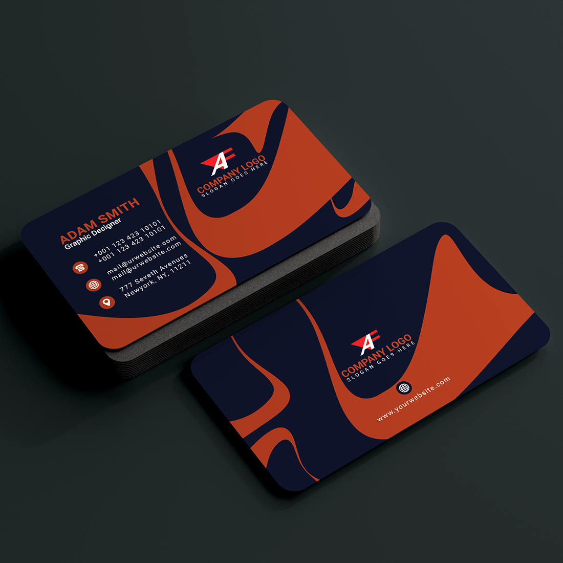 Professional Business Card 6 Color Variation All In One 2024 preview image.