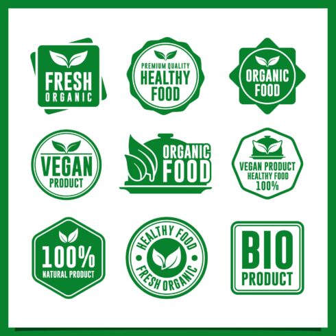 Orgainc food logo design collection - $4 cover image.