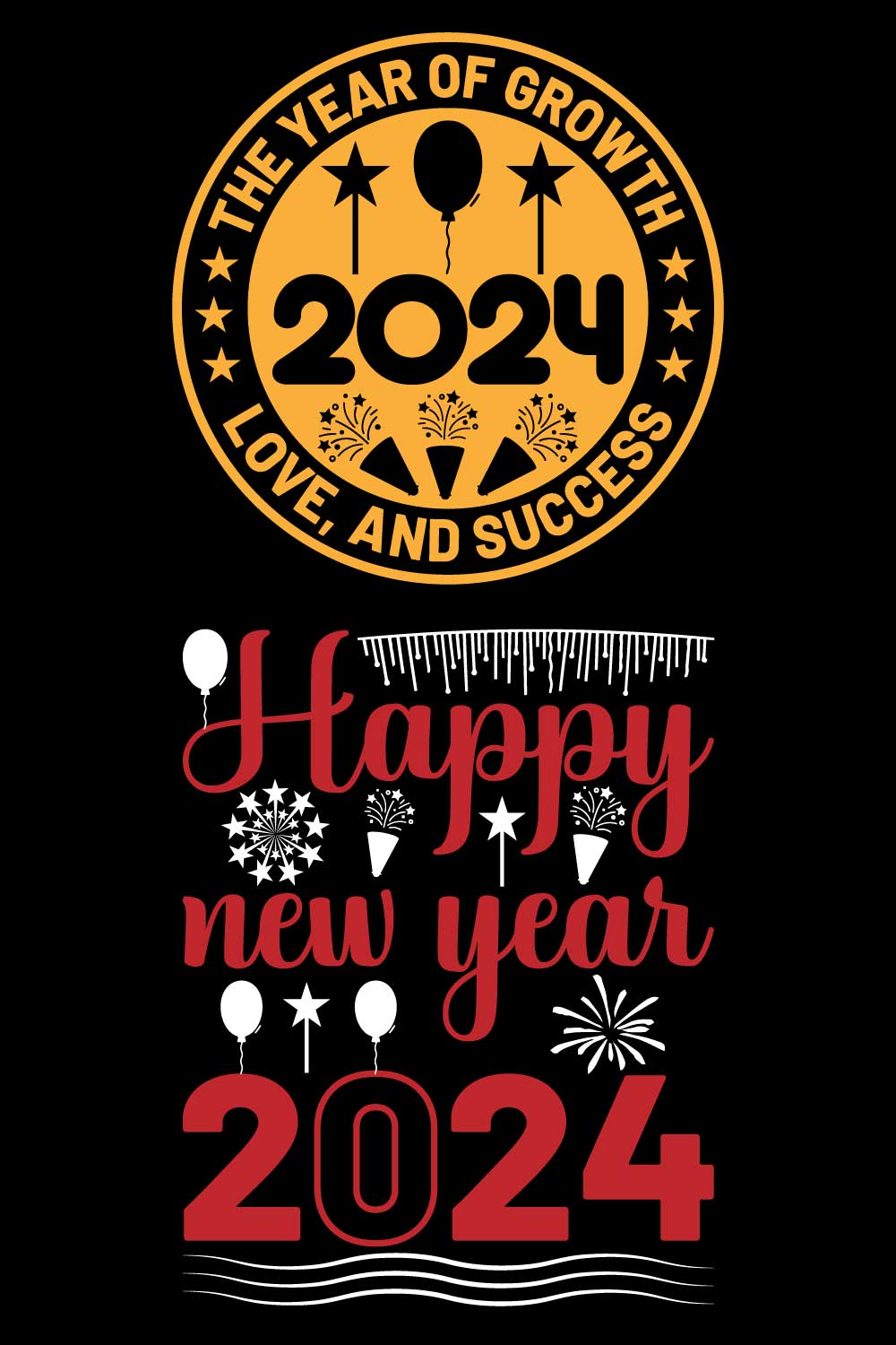 New Year T-shirt Design pinterest preview image.