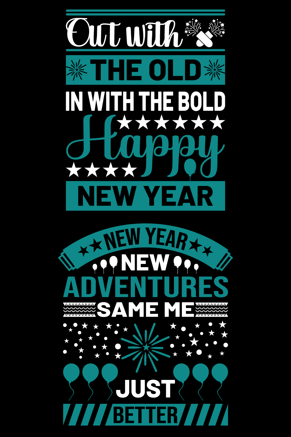 New Year T shirt Design pinterest preview image.