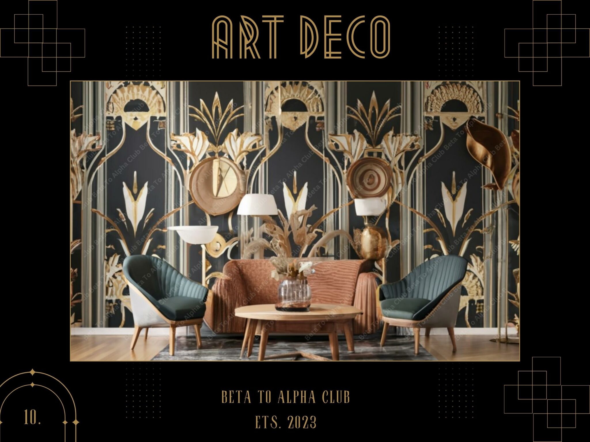 Art Deco Digital Backgrounds Wallpapers - MasterBundles