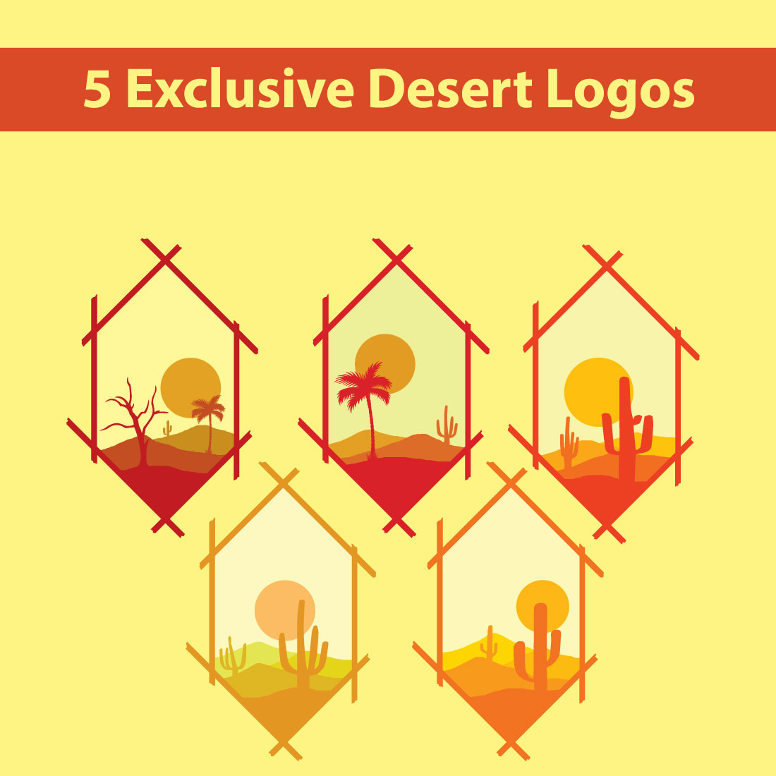 5 Exclusive Desert Logos preview image.