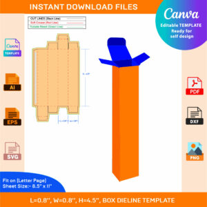 Pen Box, Dieline Template - MasterBundles