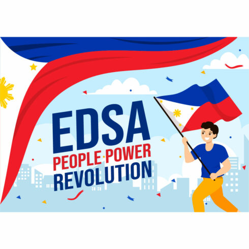 12 Edsa People Power Revolution Anniversary of Philippine Illustration cover image.