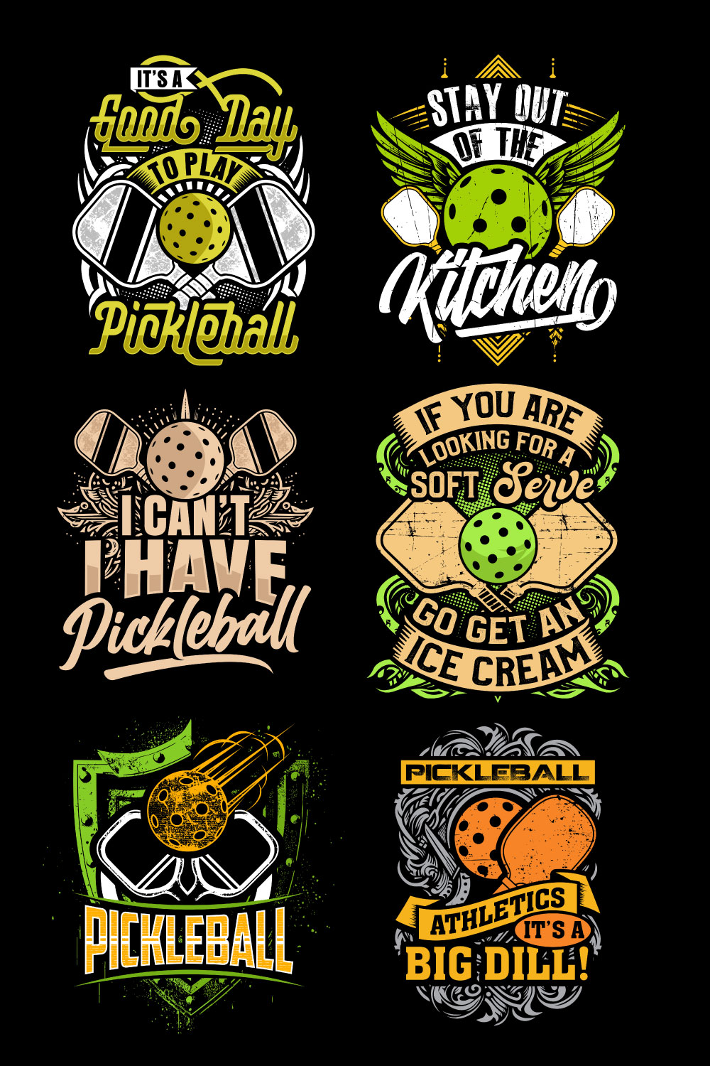10 amazing Pickleball t shirt design bundle pinterest preview image.