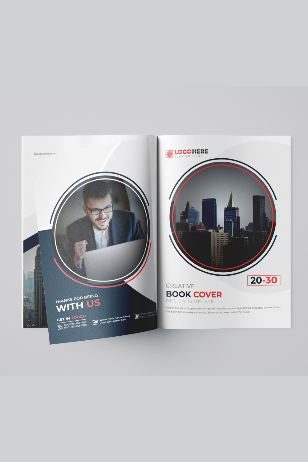 annual report front and back pages Company profile brochure template pinterest preview image.