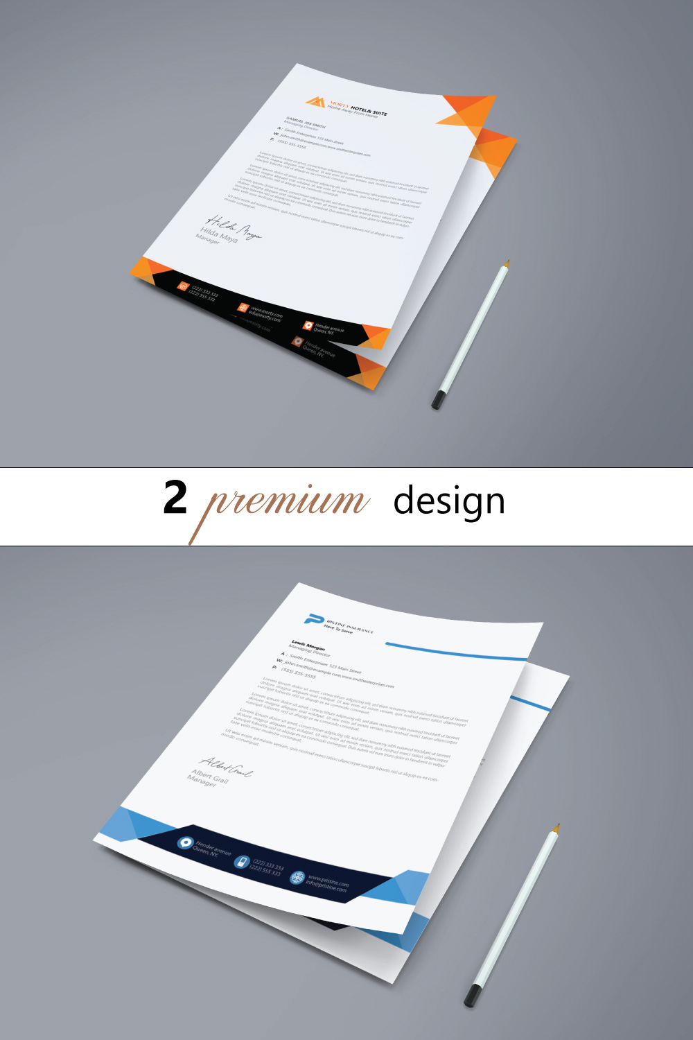 modern letterhead design template for your project pinterest preview image.