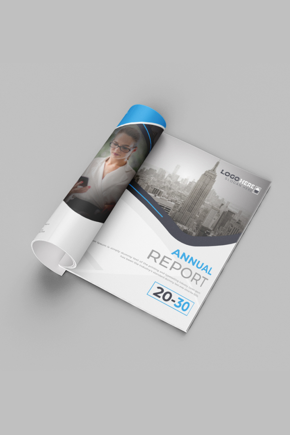 annual report front and back pages Company profile brochure template pinterest preview image.