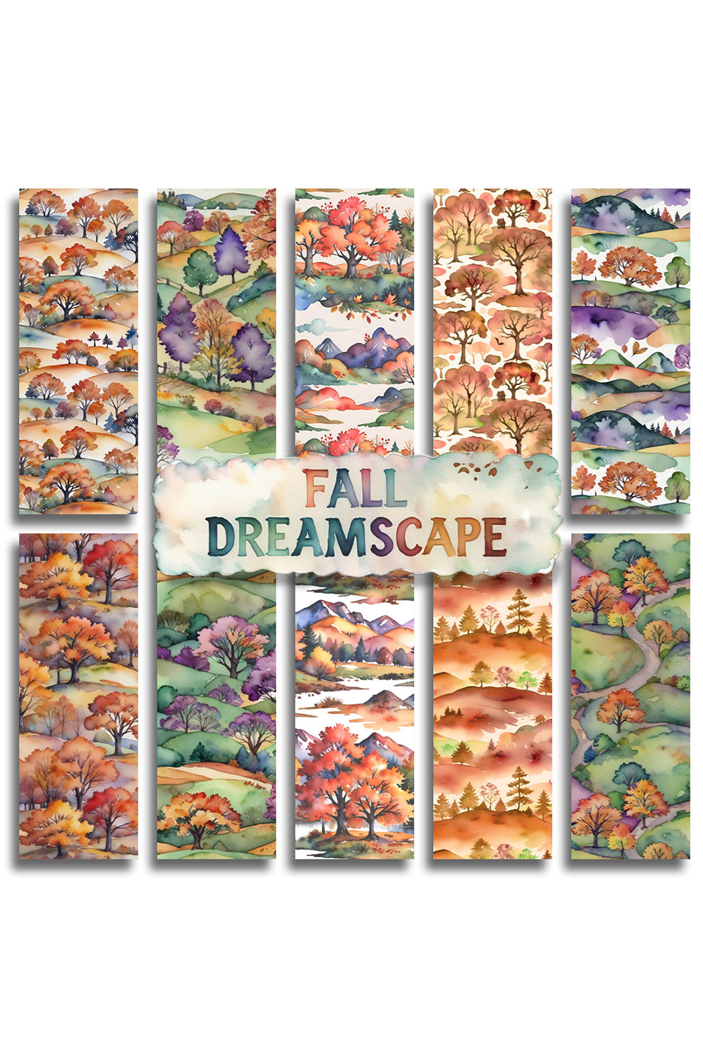 Fall Dreamscape: Seamless Autumn Patterns pinterest preview image.