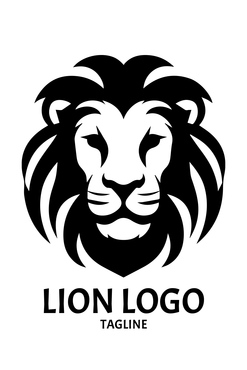 Classical Lion Logo Template cover image pinterest preview image.