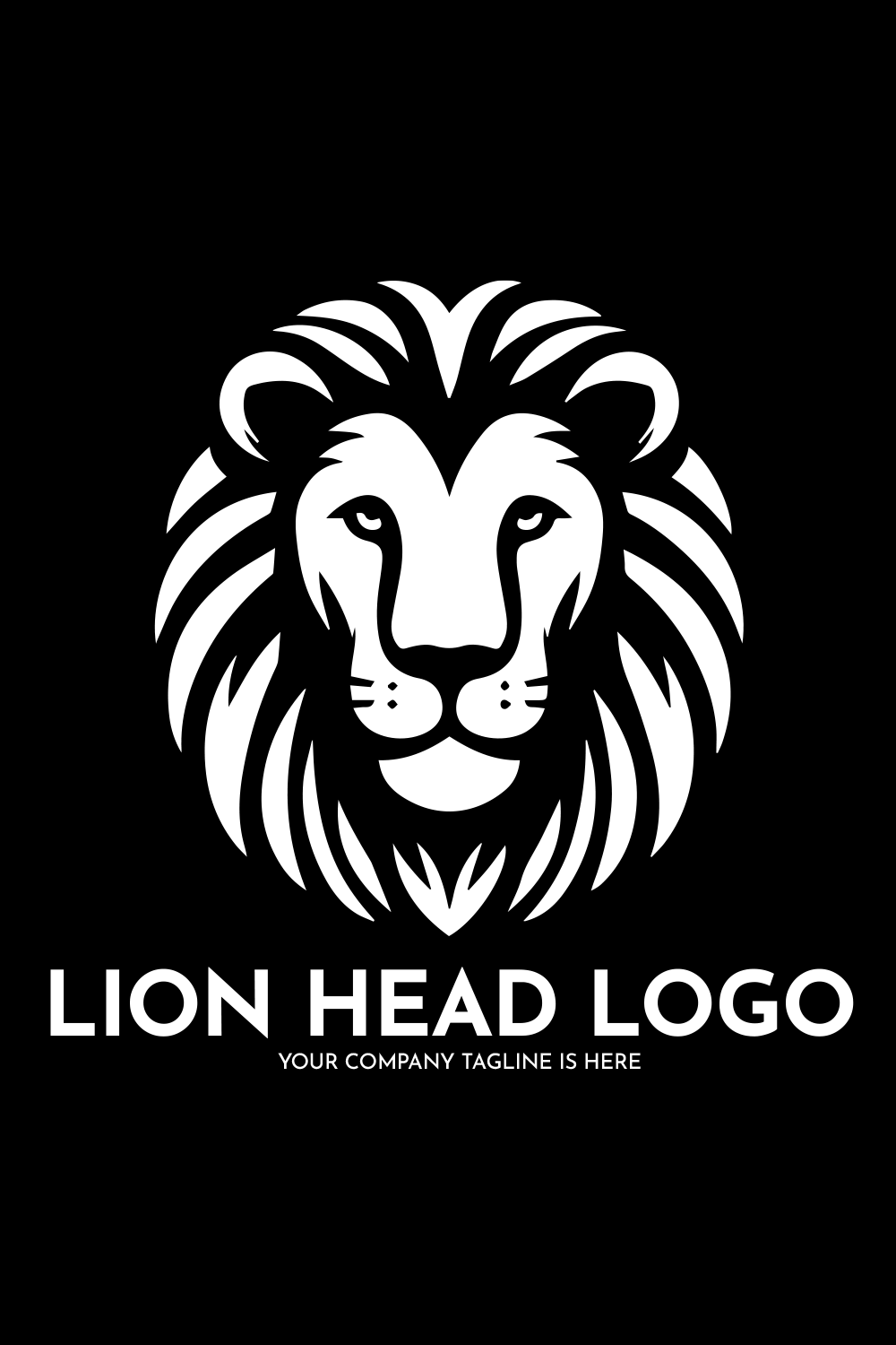 Modern Iconic Lion Head Logo pinterest preview image.