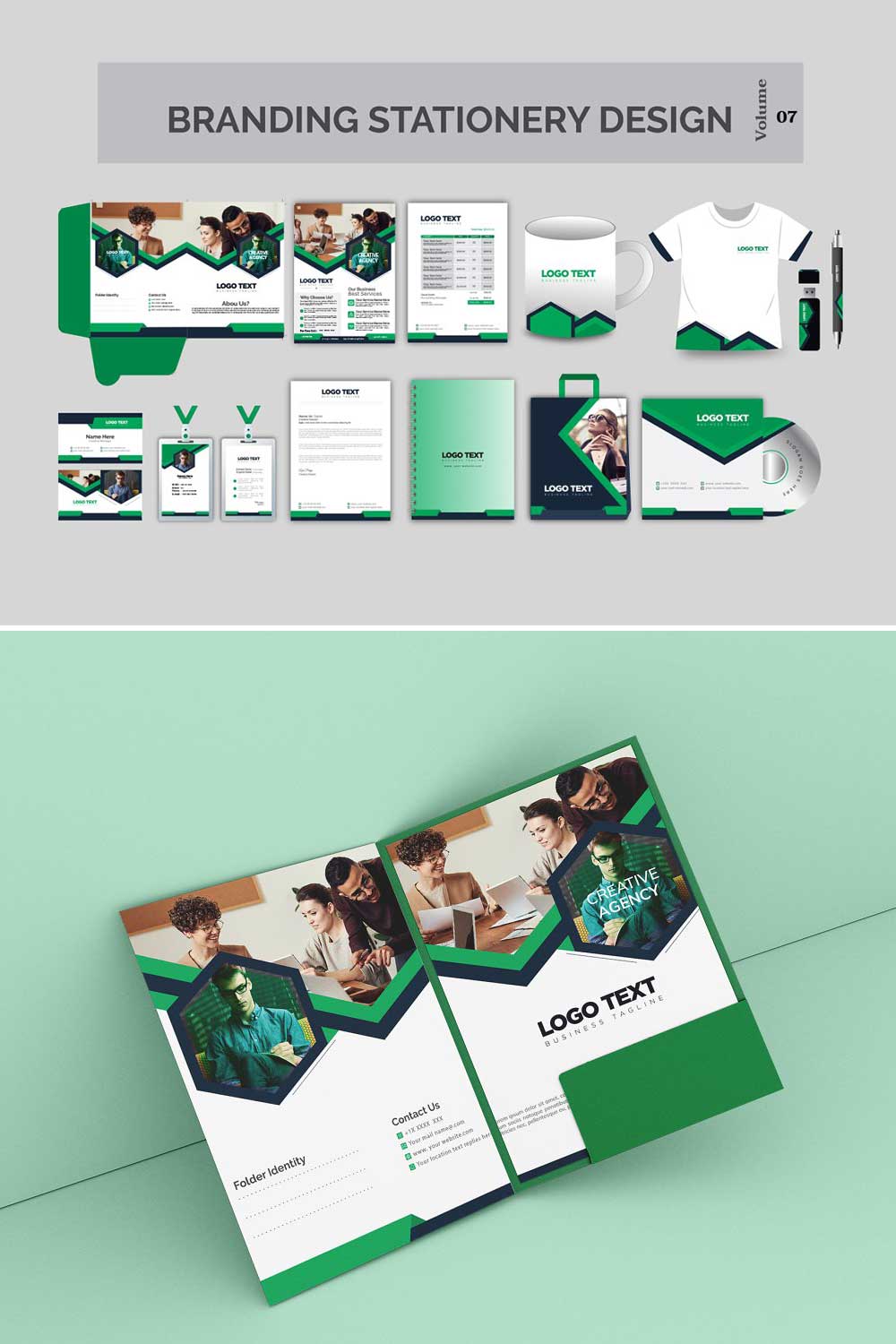 Branding Stationery Templates V-07 pinterest preview image.