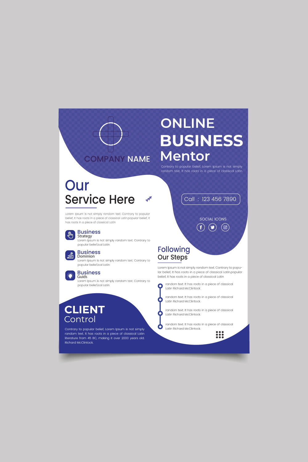 Professional business flyer, poster, leaflet template pinterest preview image.