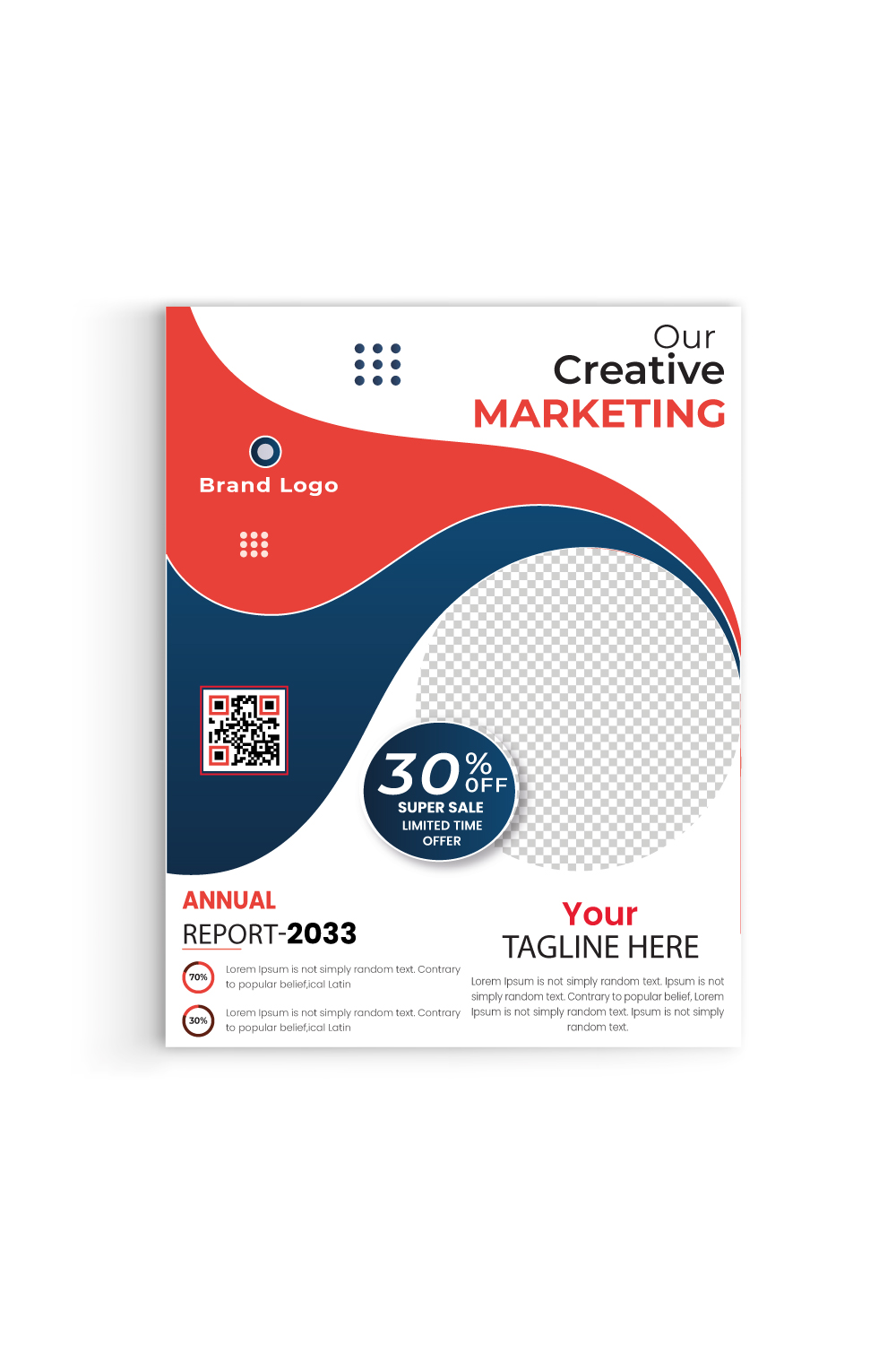 Red and blue circle Annual report brochure flyer design, Leaflet presentation, book cover templates pinterest preview image.