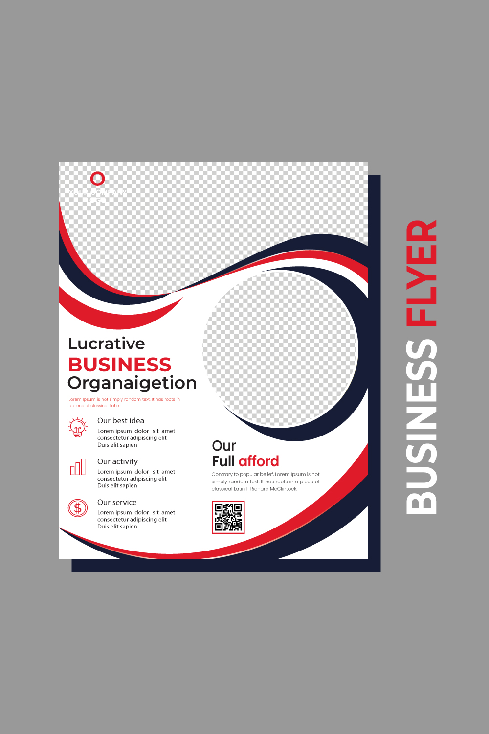 Red wavy Geometric Corporate Book Cover Design Template in A4 Can be adapt to Brochure, Annual Report pinterest preview image.