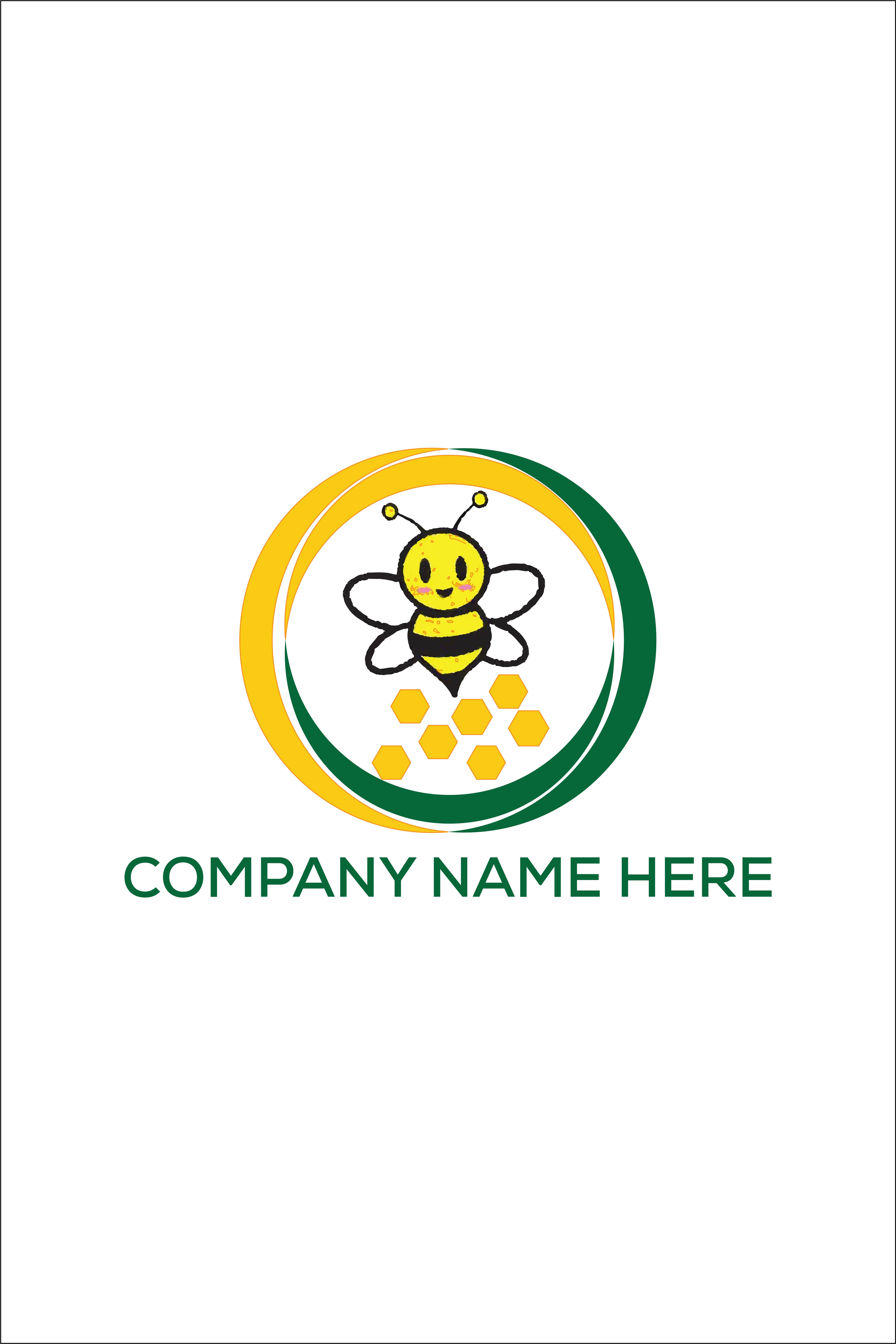 Honey Bee Logo or Icon Design Vector Image Template pinterest preview image.
