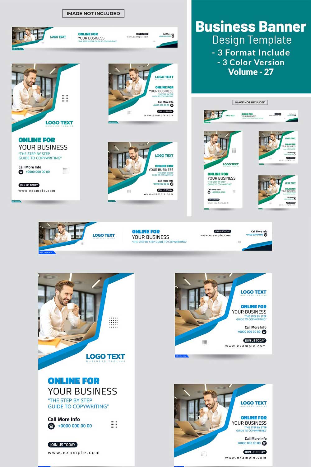 Business Banner Design Template pinterest preview image.
