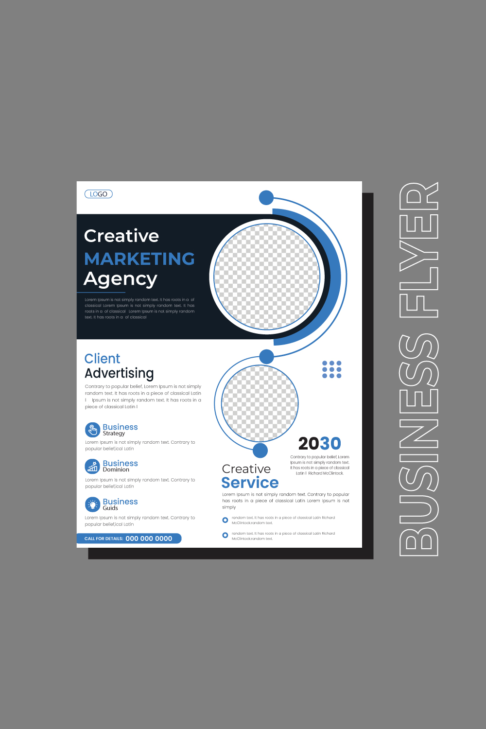 Corporate business annual report, catalog, magazine, flyer mockup Creative modern bright concept circle round shape pinterest preview image.