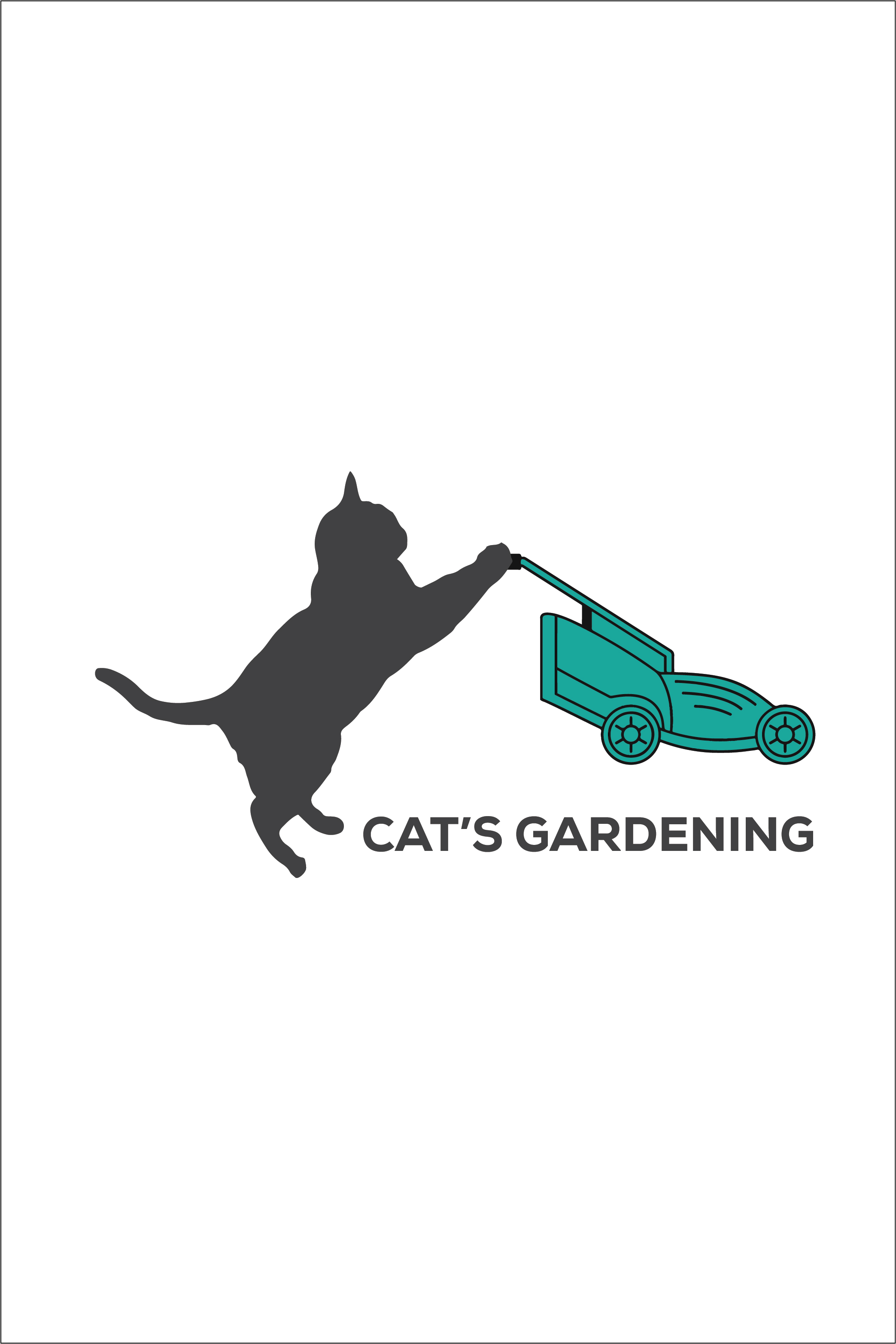 Cat's Gardening Logo or Icon Design Vector Image Template pinterest preview image.