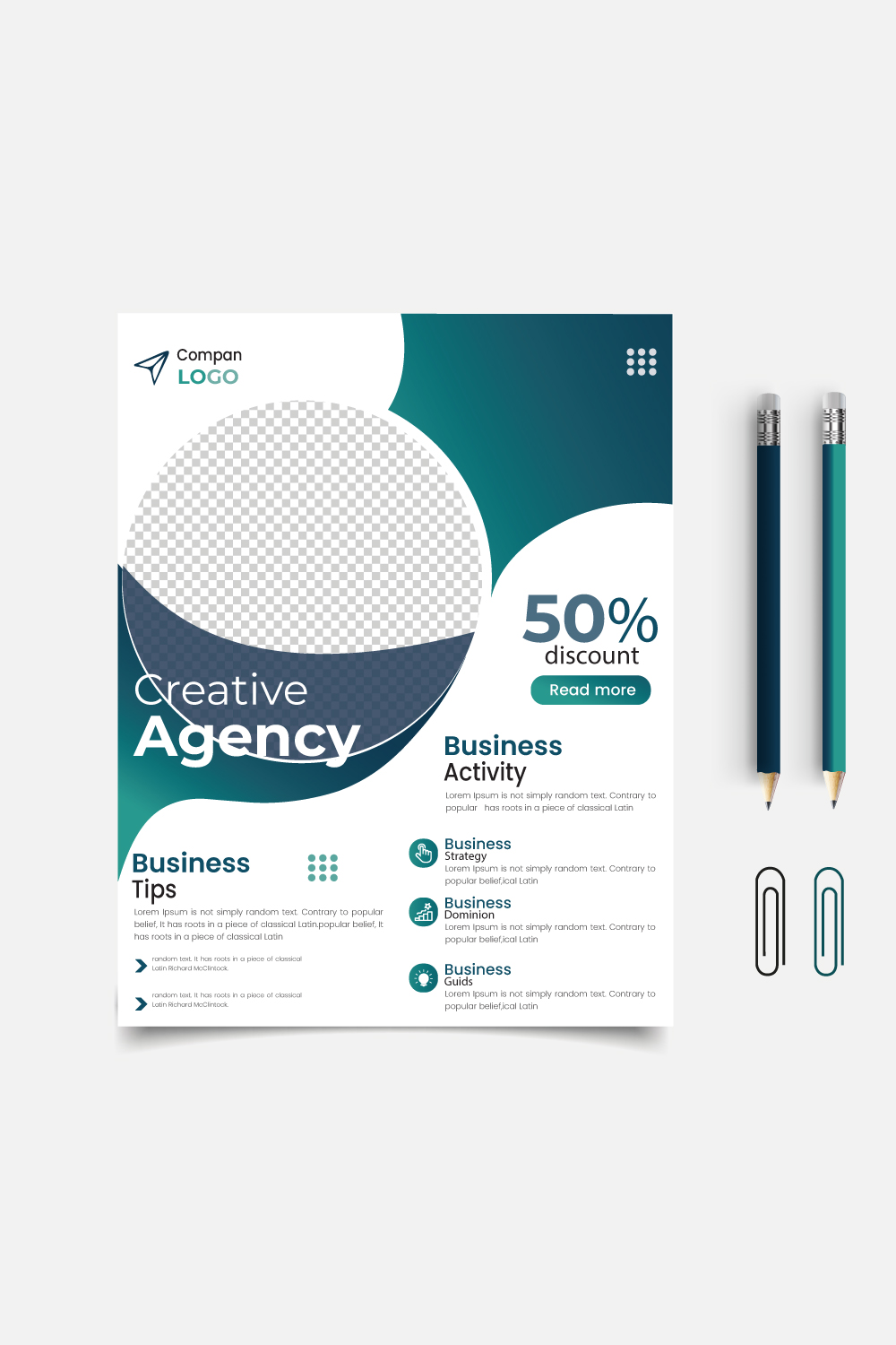 Flyer design layout for business Abstract with color vector annual report, industrial catalog, corporate design pinterest preview image.