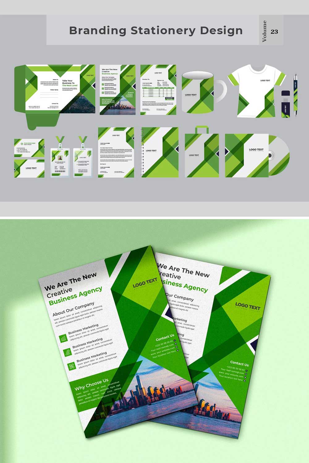 Professional Business Stationary V-23 pinterest preview image.