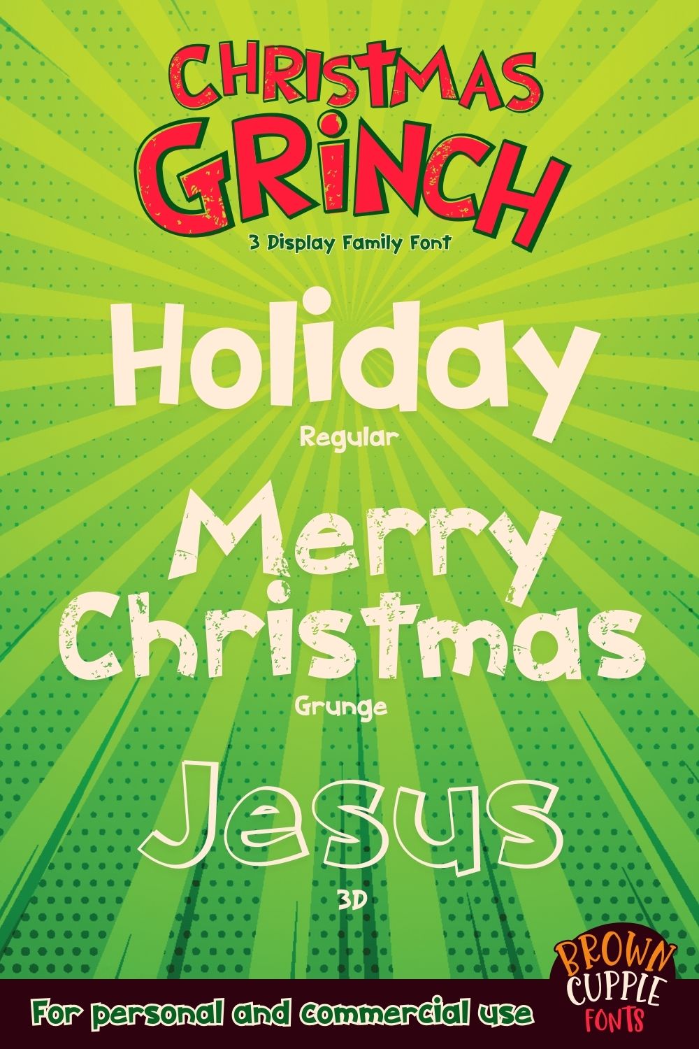 Christmas Grinch is a display font pinterest preview image.
