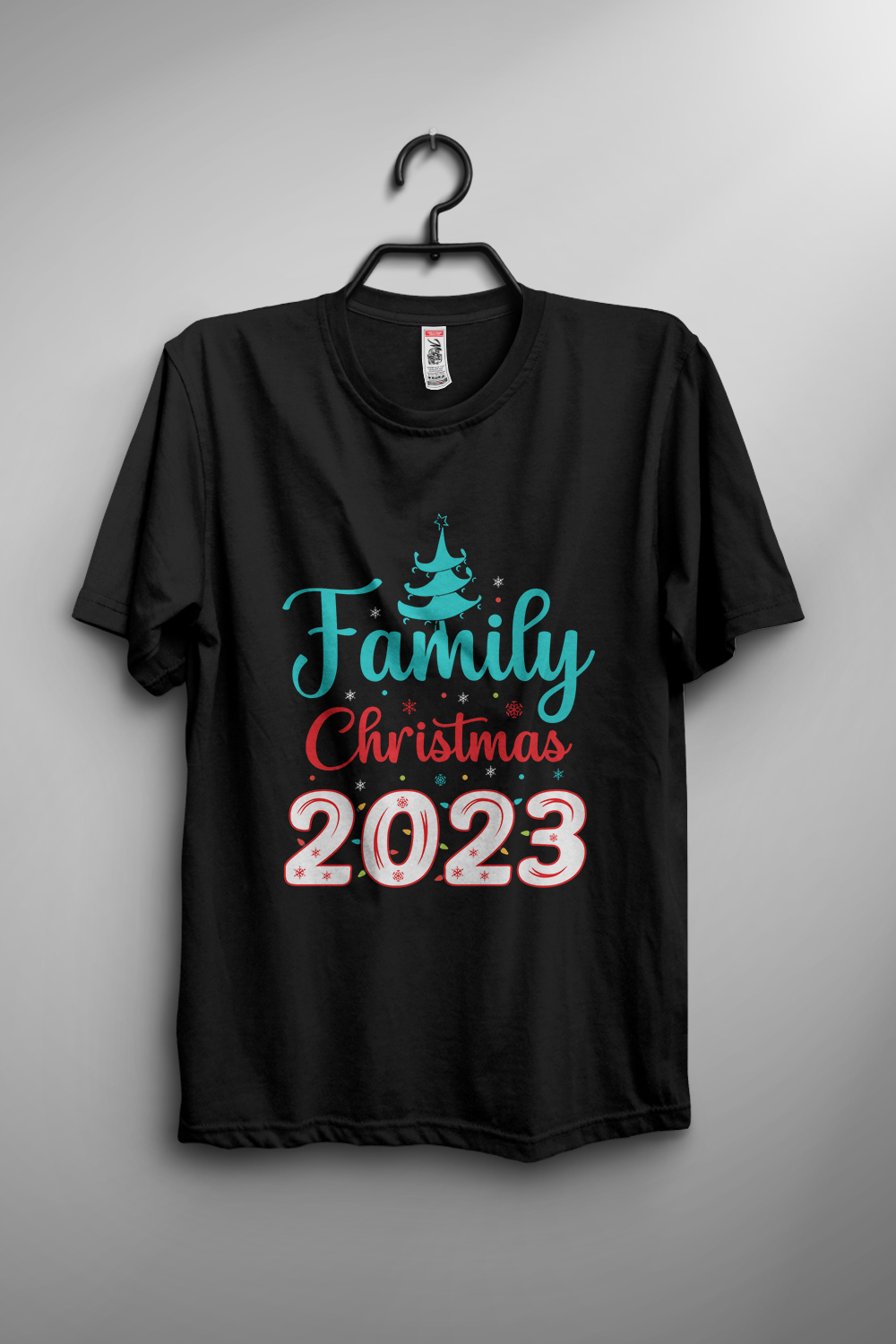 Family Christmas 2023 T-shirt design pinterest preview image.