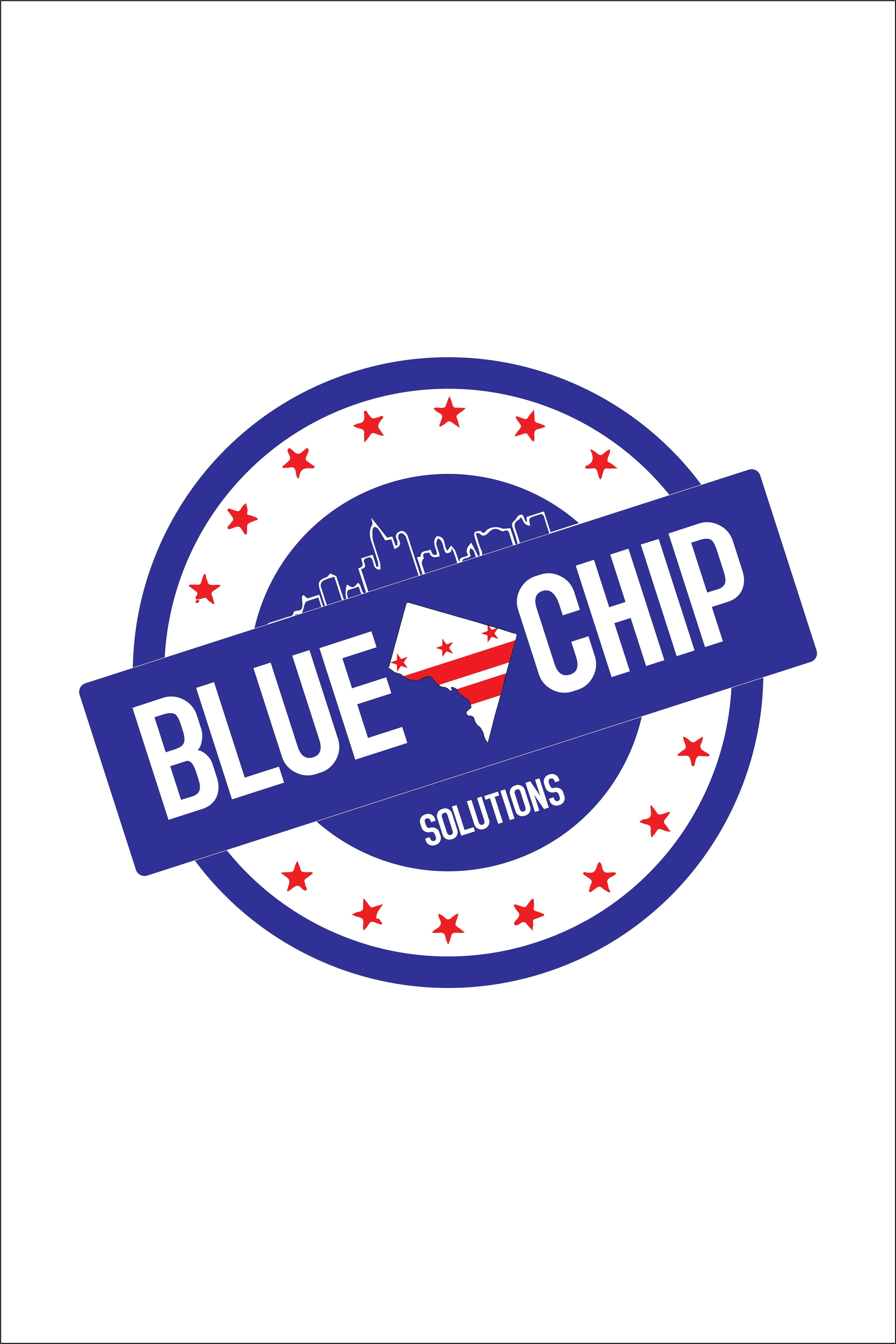 Blue Chip Solutions Logo or Icon Design Vector Image Template pinterest preview image.