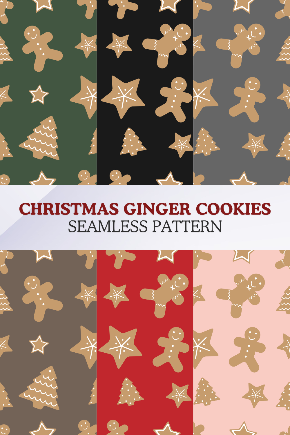 Christmas Ginger Cookies Seamless Pattern [Sphinx Creatus] pinterest preview image.