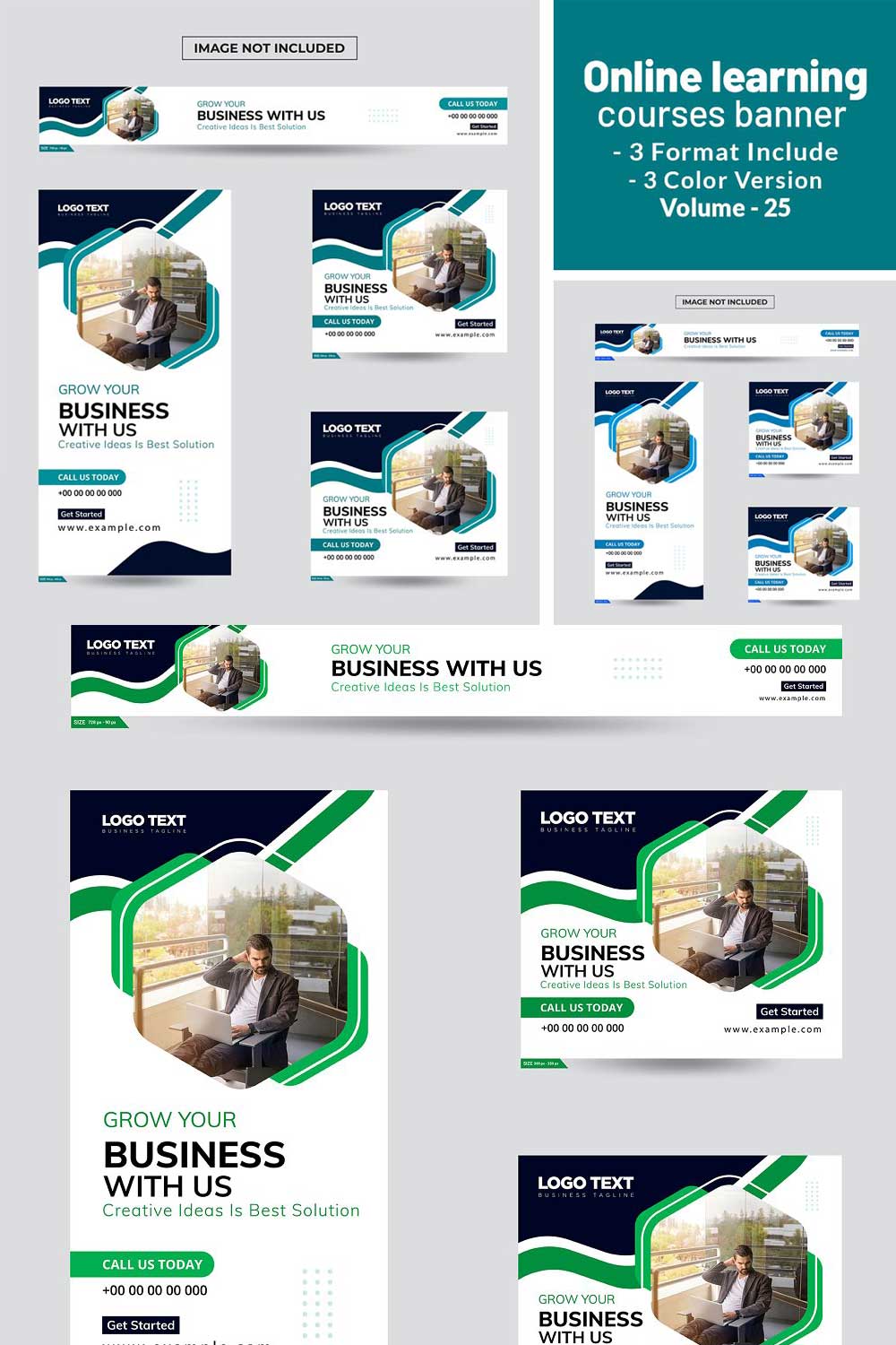 Business Banner Design Template pinterest preview image.