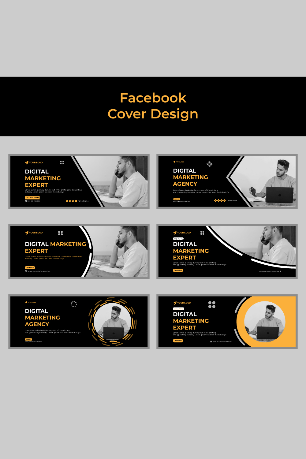 Facebook Cover Design pinterest preview image.
