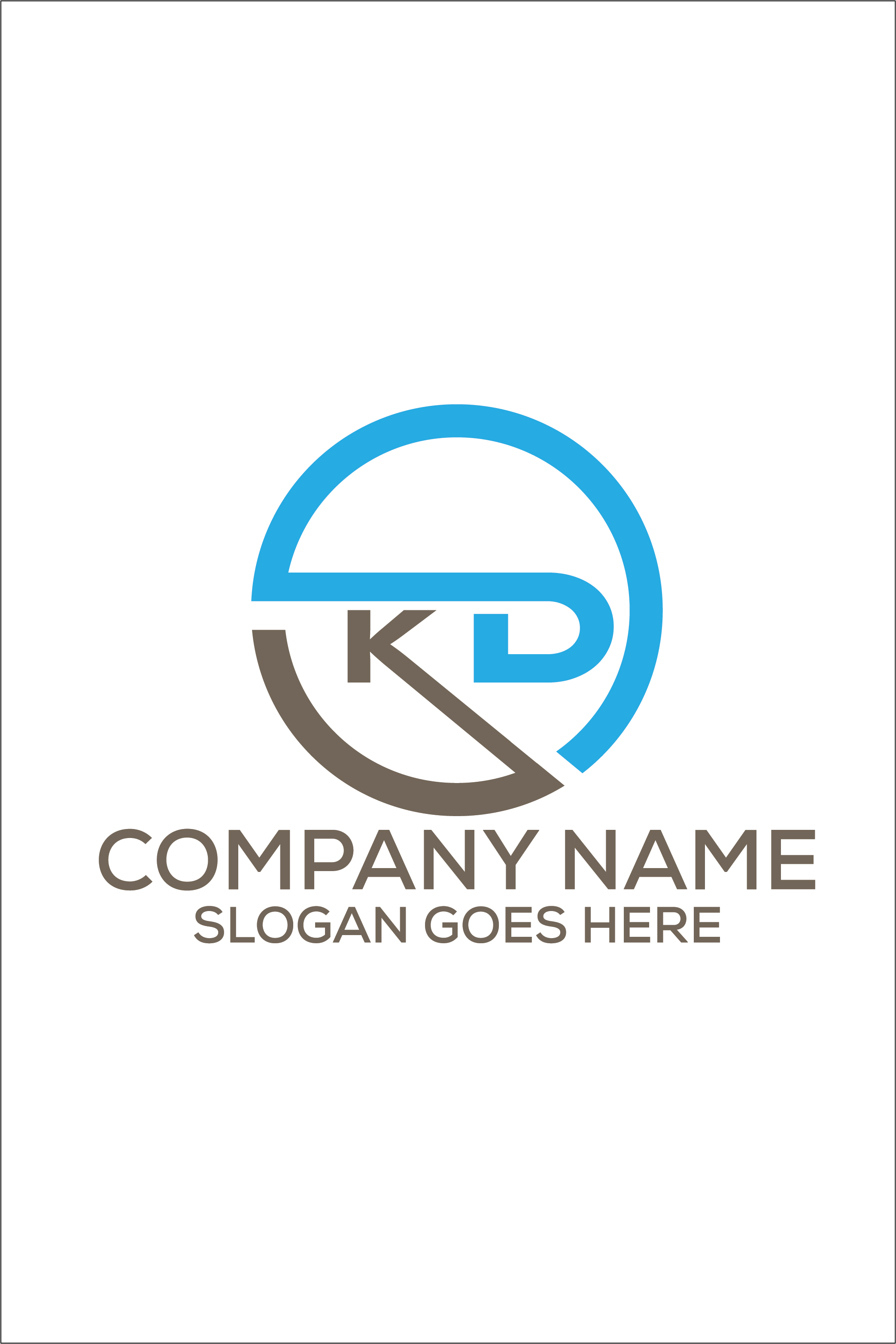 Letter KD Logo or Icon Design Vector Image Template pinterest preview image.