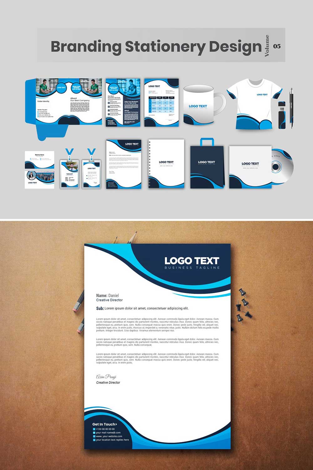 New Branding Stationery Design pinterest preview image.