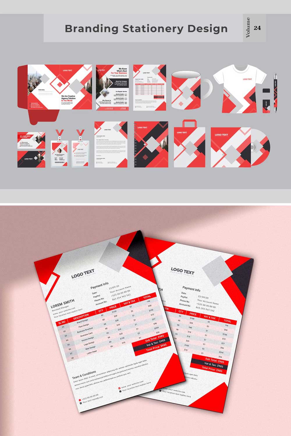 Business Stationary Template V-24 pinterest preview image.