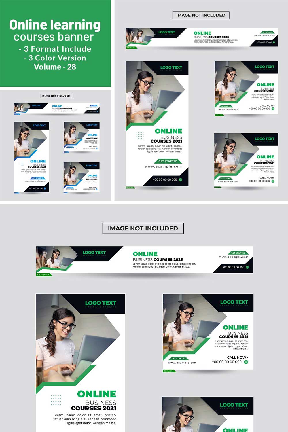 Online Business Course Banner Design pinterest preview image.