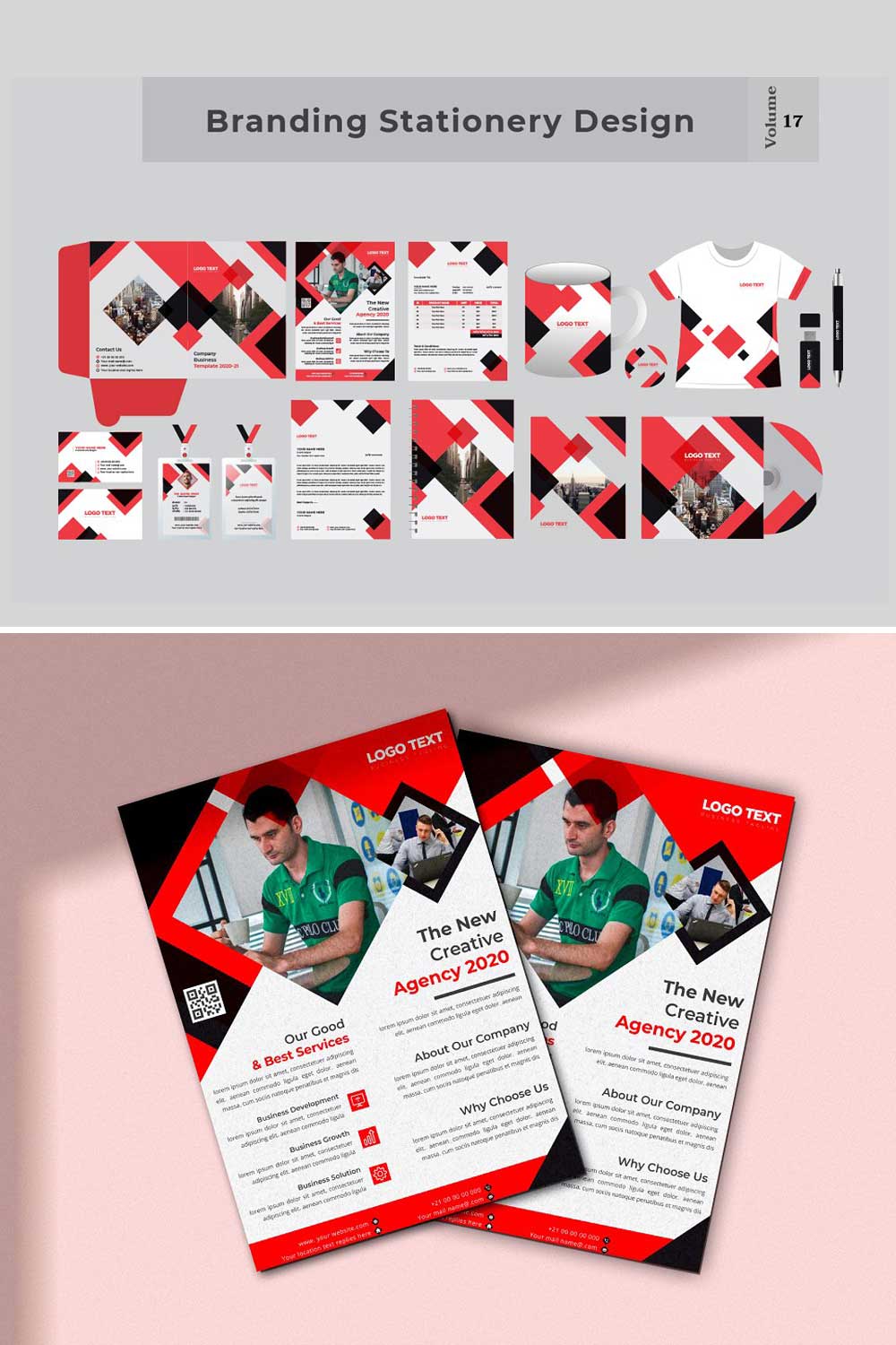 Corporate Identity Set Stationery pinterest preview image.