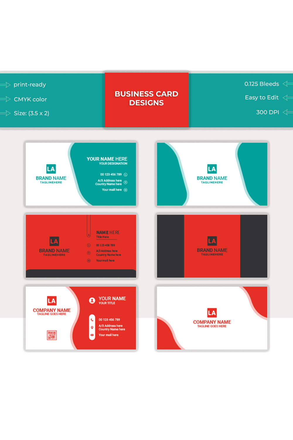 Business card design template pinterest preview image.