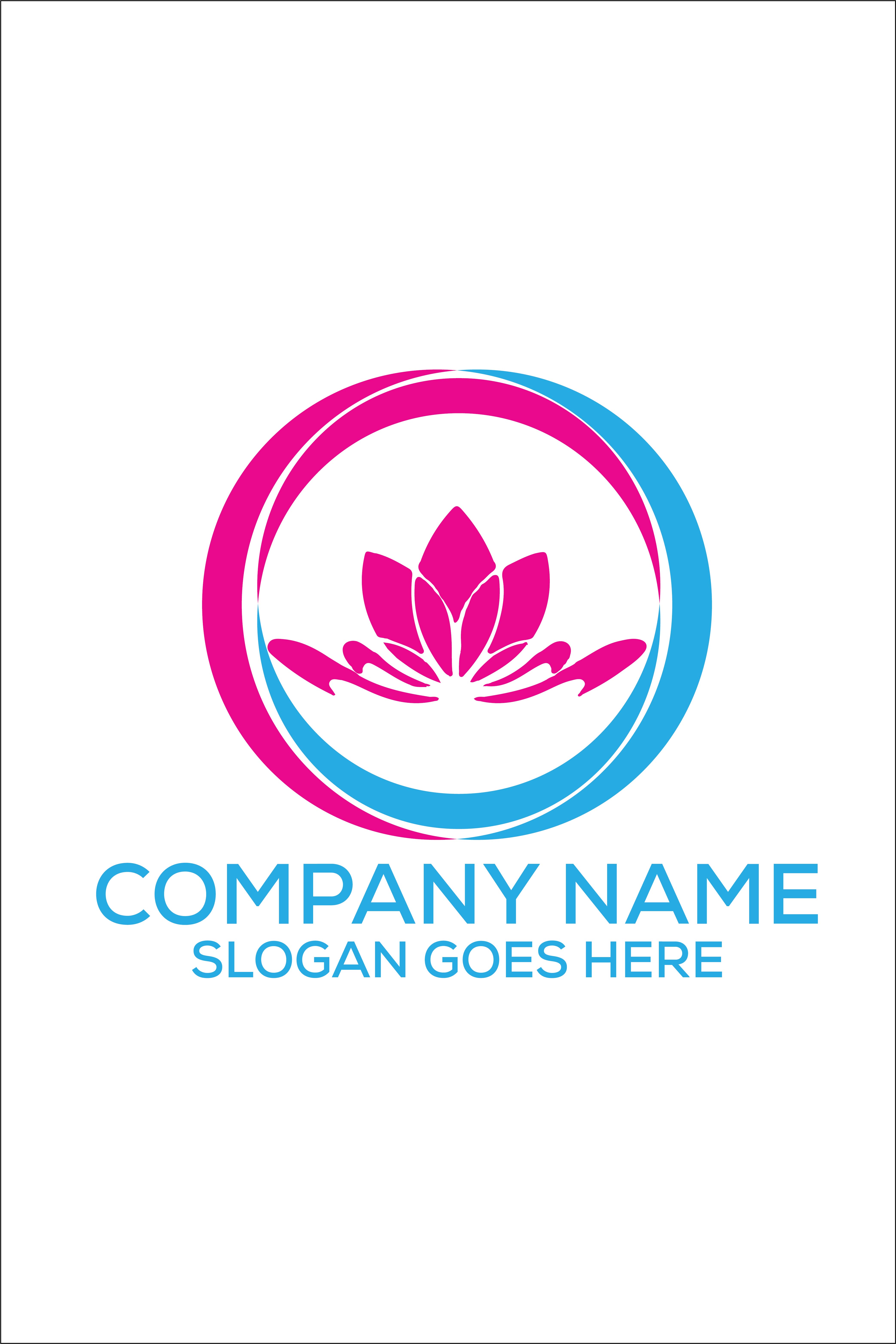 Lotus Logo or Icon Design Vector Image Template pinterest preview image.