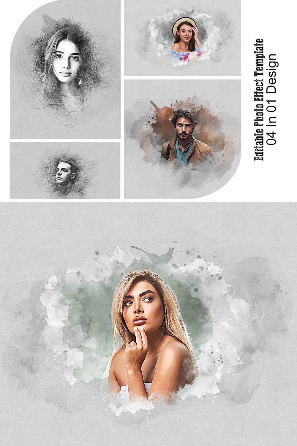 Editable Photo Effect Template pinterest preview image.