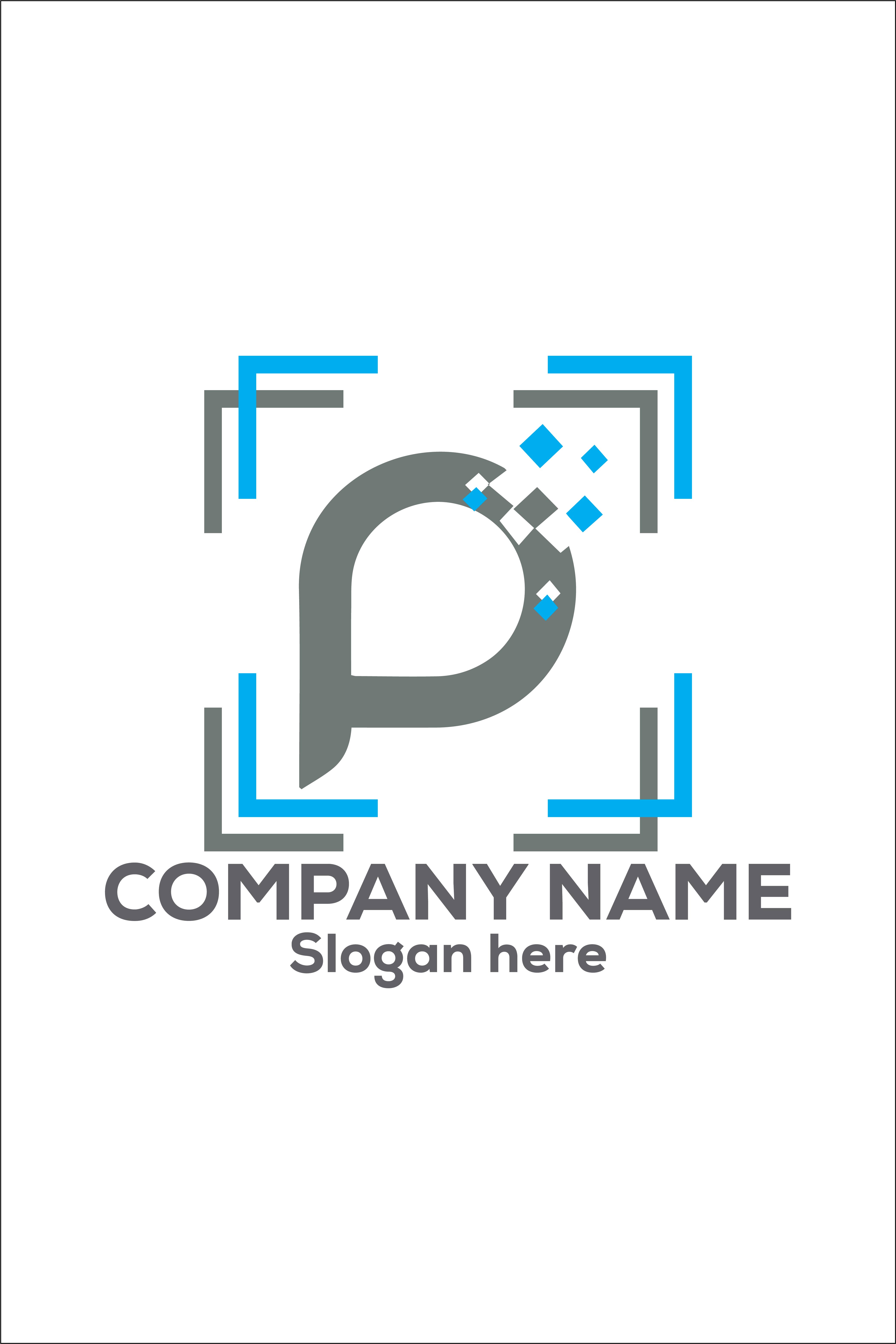 Letter P Logo or Icon Design Vector Image Template pinterest preview image.