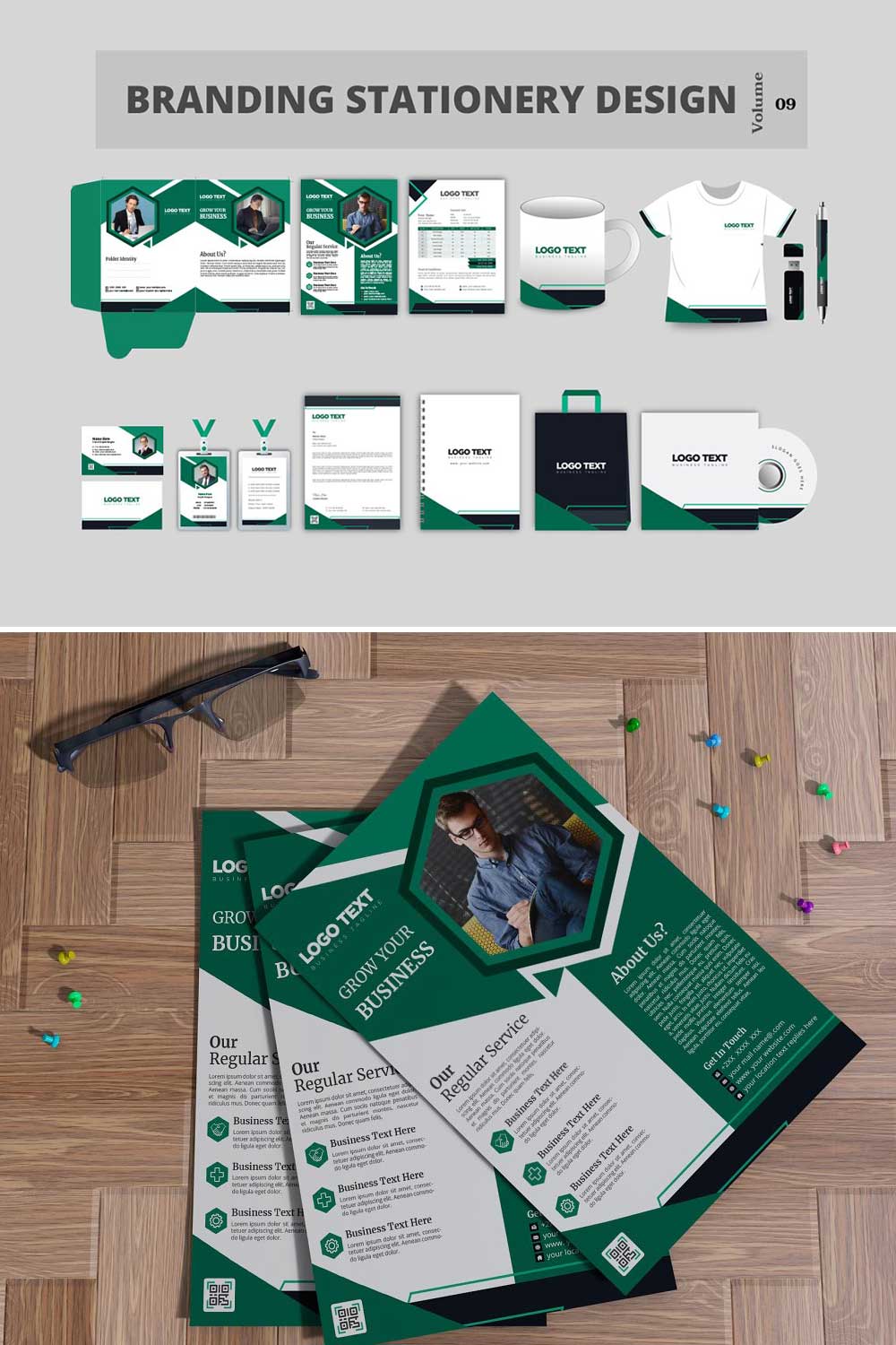 Professional Business Stationery pinterest preview image.