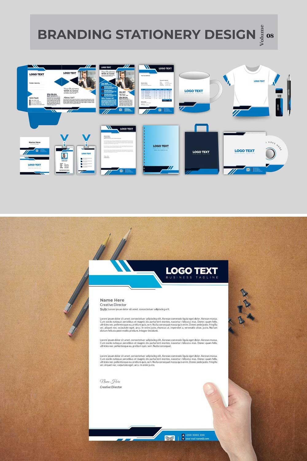 Corporate Branding Stationery pinterest preview image.