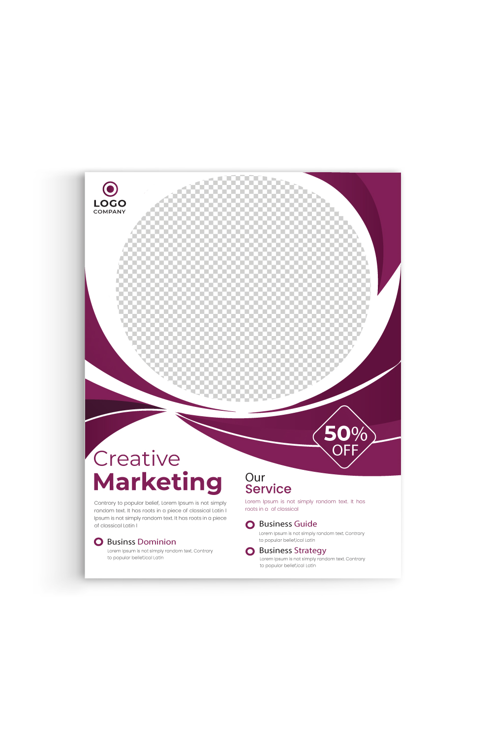 magenta color circle Abstract flyers, magazine for branding pinterest preview image.