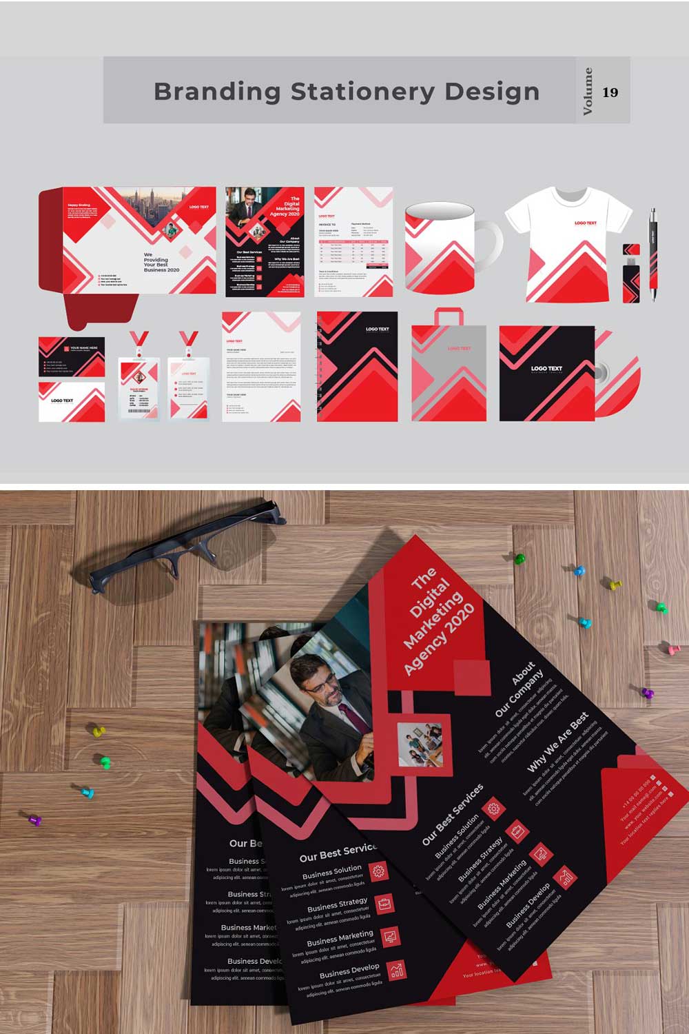 Professional Branding Stationery V-19 pinterest preview image.