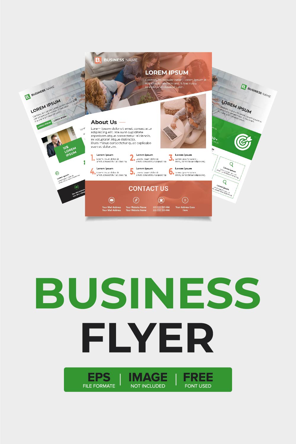 5 Unique Corporate Business Flyers Bundle pinterest preview image.