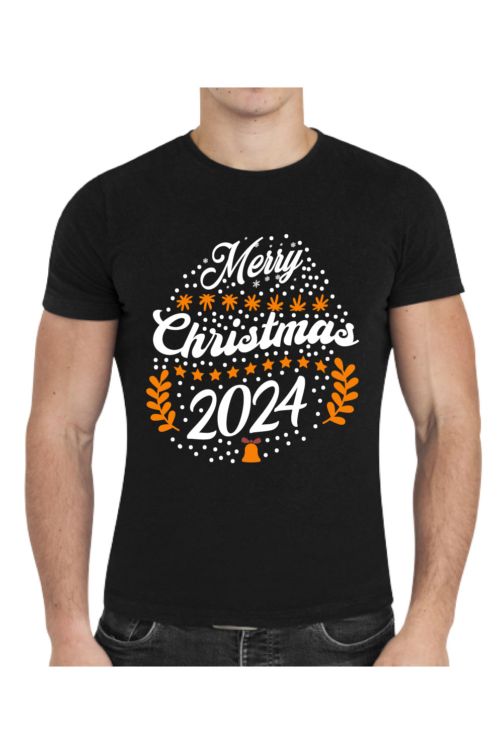 Merry Christmas T-Shirt Design pinterest preview image.