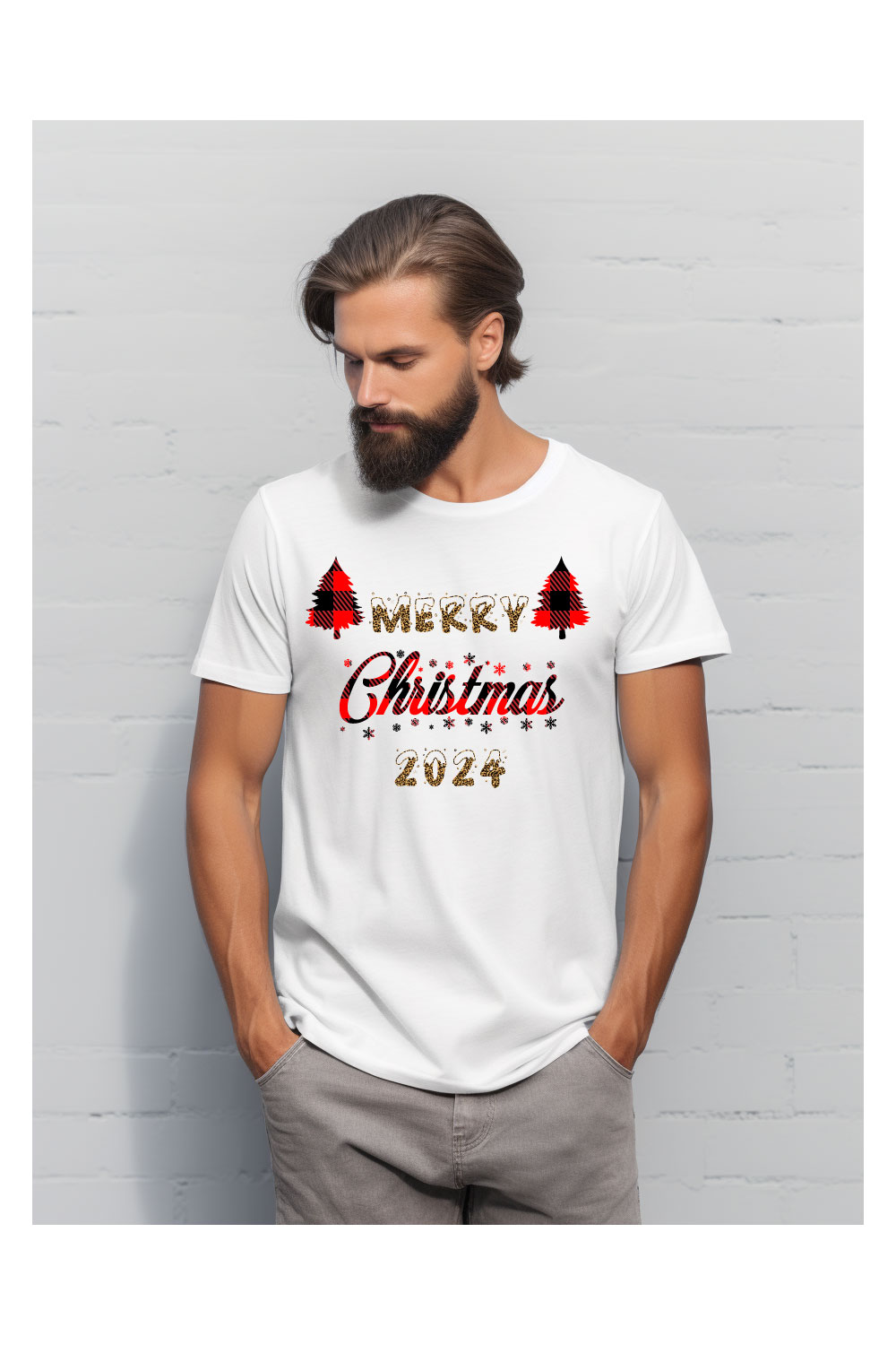 Christmas T-Shirt Design pinterest preview image.
